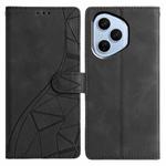 For Honor 400 Pro Global 160.8mm Triangles Embossed Leather Phone Case(Black)
