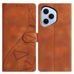 For Honor 400 Pro Global 160.8mm Triangles Embossed Leather Phone Case(Brown)