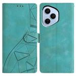 For Honor 400 Pro Global 160.8mm Triangles Embossed Leather Phone Case(Green)
