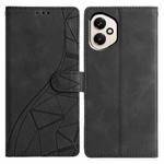 For Honor 400 Global 156.5mm Triangles Embossed Leather Phone Case(Black)