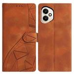 For Honor 400 Global 156.5mm Triangles Embossed Leather Phone Case(Brown)