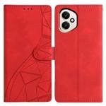 For Honor 400 Global 156.5mm Triangles Embossed Leather Phone Case(Red)