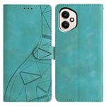 For Honor 400 Global 156.5mm Triangles Embossed Leather Phone Case(Green)
