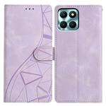 For Honor X6c 4G Triangles Embossed Leather Phone Case(Purple)