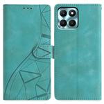 For Honor X6c 4G Triangles Embossed Leather Phone Case(Green)