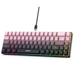 HXSJ V200 Gradient Color 68-key RGB Backlight Wired Membrane Keyboard(Pink)