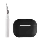 For AirPods Pro 2 Silicone Earphone Protective Case with Cleaning Pen(Black)