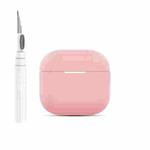 For AirPods 4 Silicone Buckleless Earphone Protective Case with Cleaning Pen(Pink)
