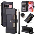 For Google Pixel 10 / 10 Pro Crossbody Strap RFID Blocking Zipper Wallet Leather Phone Case(Black)