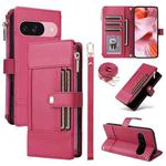 For Google Pixel 10 / 10 Pro Crossbody Strap RFID Blocking Zipper Wallet Leather Phone Case(Red)
