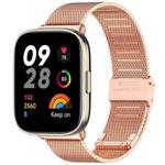 For Redmi Watch 3 xDfind Buckle Metal Steel Mesh Watch Band(Rose Gold)
