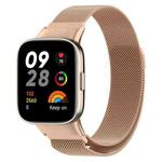 For Redmi Watch 3 xDfind Milanese Magnetic Metal Steel Mesh Watch Band(Rose Gold)