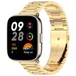 For Redmi Watch 3 xDfind Three-Bead Stainless Steel Metal Watch Band(Gold)