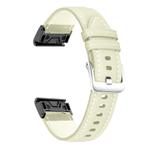 For Garmin Fenix 7 / 7X / 6X 22mm xDfind Silver Buckle Leather Quick Release Watch Band(Yellow)