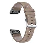 For Garmin Fenix 7 / 7X / 6X 26mm xDfind Silver Buckle Leather Quick Release Watch Band(Earthy Brown)