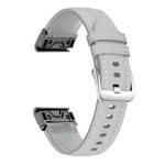 For Garmin Fenix 7 / 7X / 6X 26mm xDfind Silver Buckle Leather Quick Release Watch Band(Elephant Gray)