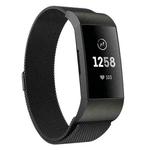 For Fitbit Charge 3 / 4 xDfind Milanese Magnetic Stainless Steel Watch Band(Black)