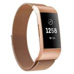 For Fitbit Charge 3 / 4 xDfind Milanese Magnetic Stainless Steel Watch Band(Rose Gold)