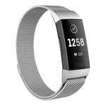 For Fitbit Charge 3 / 4 xDfind Milanese Magnetic Stainless Steel Watch Band(Silver)