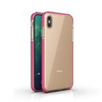 For iPhone XS Max TPU Double-color Shockproof Protective Case(Rose Red)