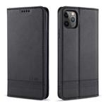 For iPhone 12 Pro Max AZNS Magnetic Calf Texture Horizontal Flip Leather Case with Card Slots & Holder & Wallet(Black)