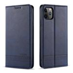 For iPhone 11 AZNS Magnetic Calf Texture Horizontal Flip Leather Case with Card Slots & Holder & Wallet(Dark Blue)