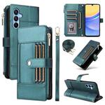 For Samsung Galaxy A16 / 26 Crossbody Strap RFID Blocking Zipper Wallet Leather Phone Case(Green)