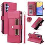 For Samsung Galaxy A16 / 26 Crossbody Strap RFID Blocking Zipper Wallet Leather Phone Case(Red)