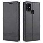 For Samsung Galaxy A21s AZNS Magnetic Calf Texture Horizontal Flip Leather Case with Card Slots & Holder & Wallet(Black)