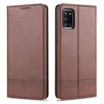 For Samsung Galaxy A31 AZNS Magnetic Calf Texture Horizontal Flip Leather Case with Card Slots & Holder & Wallet(Dark Brown)