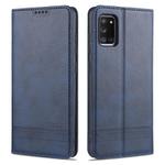 For Samsung Galaxy A41 AZNS Magnetic Calf Texture Horizontal Flip Leather Case with Card Slots & Holder & Wallet(Dark Blue)