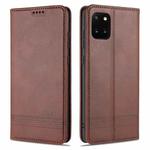 For Samsung Galaxy Note 10 Lite AZNS Magnetic Calf Texture Horizontal Flip Leather Case with Card Slots & Holder & Wallet(Dark Brown)
