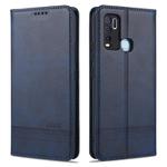 For vivo Y50 AZNS Magnetic Calf Texture Horizontal Flip Leather Case with Card Slots & Holder & Wallet(Dark Blue)