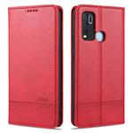 For vivo Y50 AZNS Magnetic Calf Texture Horizontal Flip Leather Case with Card Slots & Holder & Wallet(Red)