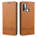 For vivo Z6 AZNS Magnetic Calf Texture Horizontal Flip Leather Case with Card Slots & Holder & Wallet(Light Brown)