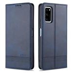 For Huawei Honor V30 AZNS Magnetic Calf Texture Horizontal Flip Leather Case with Card Slots & Holder & Wallet(Dark Blue)