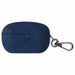 For Sony WF-1000XM5 Turned Fur Leather Earphone Case with Hook(Blue)