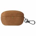 For Sony WF-1000XM5 Turned Fur Leather Earphone Case with Hook(Yellow)
