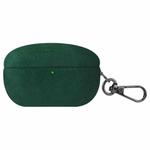 For Sony WF-1000XM5 Turned Fur Leather Earphone Case with Hook(Green)