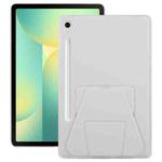 For Samsung Galaxy Tab S10 FE / S9 Folding Magnetic Holder Acrylic Leather Back Tablet Case(Grey)