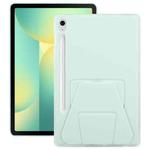 For Samsung Galaxy Tab S10 FE / S9 Folding Magnetic Holder Acrylic Leather Back Tablet Case(Light Green)