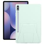 For Samsung Galaxy Tab S10+ / S9+ Folding Magnetic Holder Acrylic Leather Back Tablet Case(Light Green)
