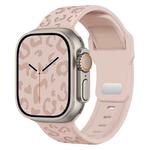 For Apple Watch 46mm / 49mm / 45mm / 44mm Buckle Concave Leopard Silicone Watch Band(Pink Sand)