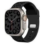 For Apple Watch 46mm / 49mm / 45mm / 44mm Buckle Concave Leopard Silicone Watch Band(Black)