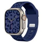 For Apple Watch 46mm / 49mm / 45mm / 44mm Buckle Concave Leopard Silicone Watch Band(Midnight Blue)