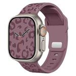 For Apple Watch 46mm / 49mm / 45mm / 44mm Buckle Concave Leopard Silicone Watch Band(Smoky Purple)