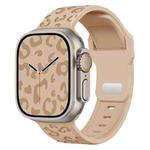 For Apple Watch 42mm / 41mm / 40mm / 38mm Buckle Concave Leopard Silicone Watch Band(Milk Tea)