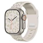 For Apple Watch 42mm / 41mm / 40mm / 38mm Buckle Concave Leopard Silicone Watch Band(Starlight)