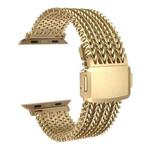 For Apple Watch 46mm / 49mm / 45mm / 44mm Mesh Magnetic Stainless Steel Watch Band(Gold)