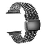 For Apple Watch 46mm / 49mm / 45mm / 44mm Mesh Magnetic Stainless Steel Watch Band(Black)